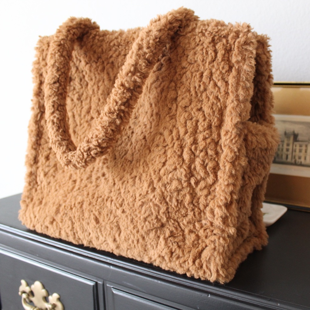 A New Day Light Brown Boxy Tote Bag